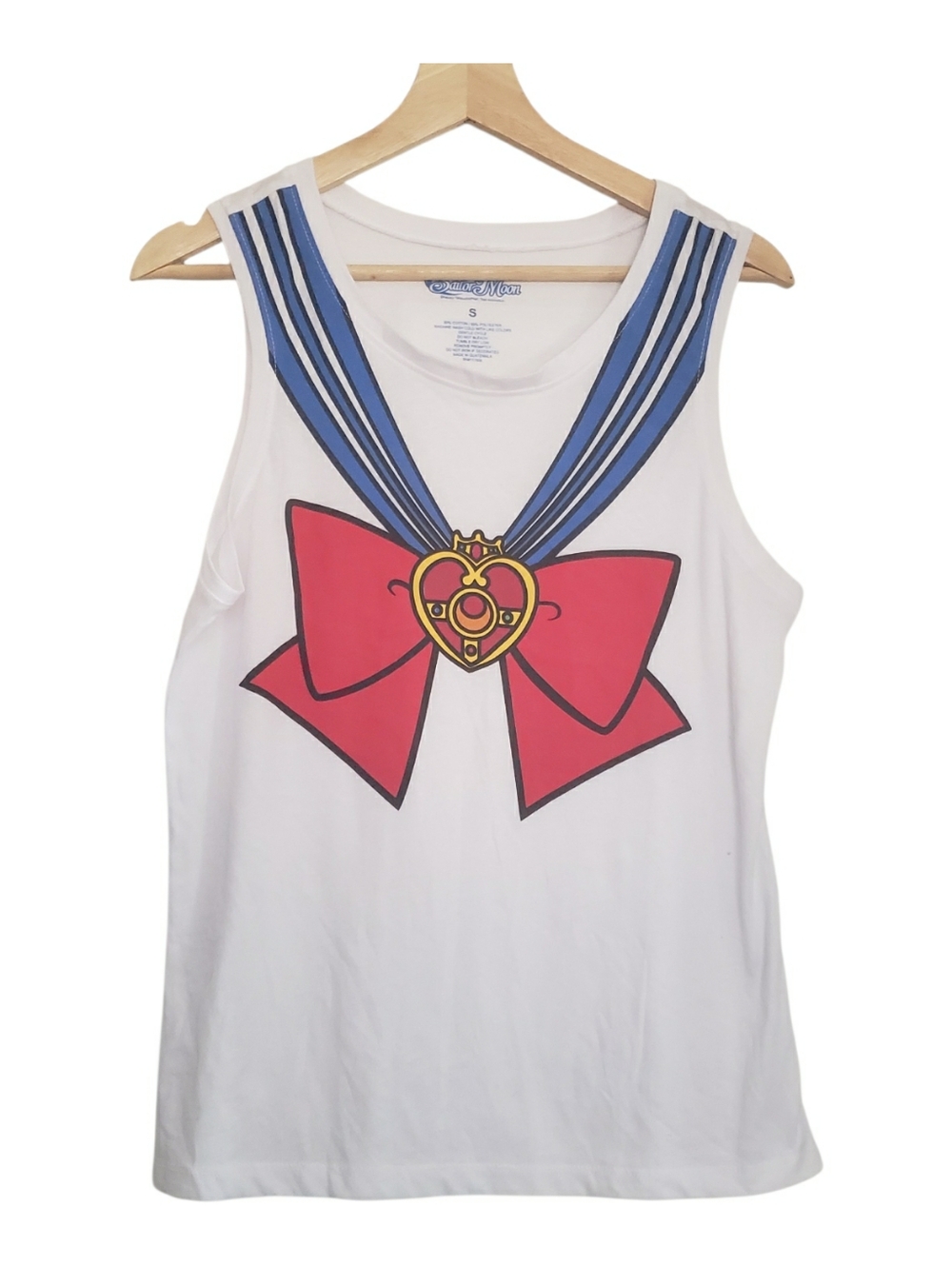 Sailor Moon Tank Hot TSailoropic Sleeveless T Shirt Cosplay White Size S